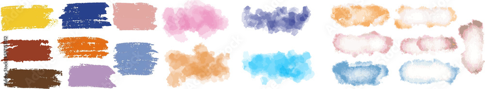 Set of colorful png watercolor backgrounds for poster, brochure or flyer, Bundle of watercolor posters, flyers or cards. Banner template.