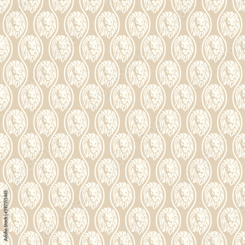 Seamless background pattern with lion