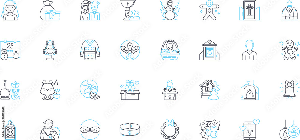 Yuletide festivities linear icons set. Yule, Festive, Cheer, Reindeer, Holly, Mistletoe, Eggnog line vector and concept signs. Joyful,Merry,Jingle outline illustrations Yuletide festivities linear icons set. Yule, Festive, Cheer, Reindeer, Holly, Mistletoe, Eggnog line vector and concept signs. Joyful,Merry,Jingle outline illustrations