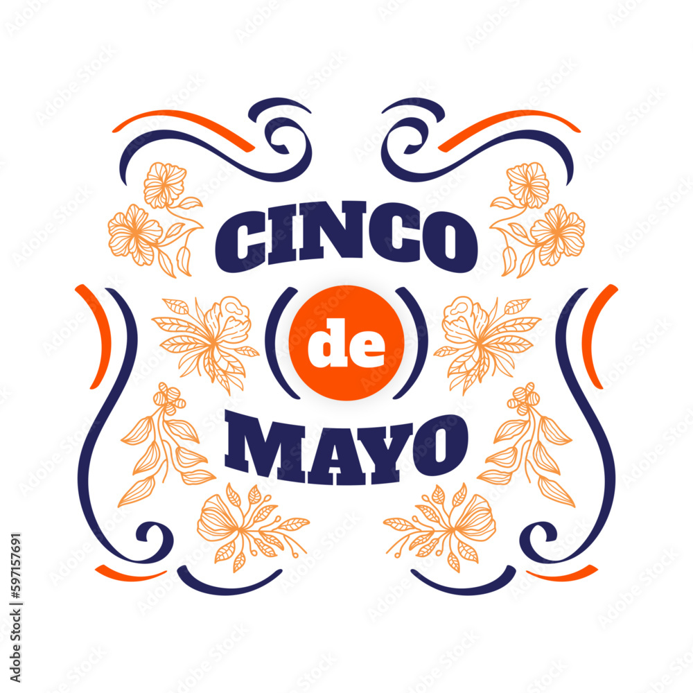 Obraz premium Colorful Cinco de Mayo Lettering. Can be Used for Banner, Poster, and Greeting Card