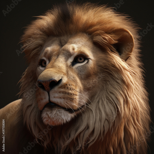  portrait of a lion generative ai