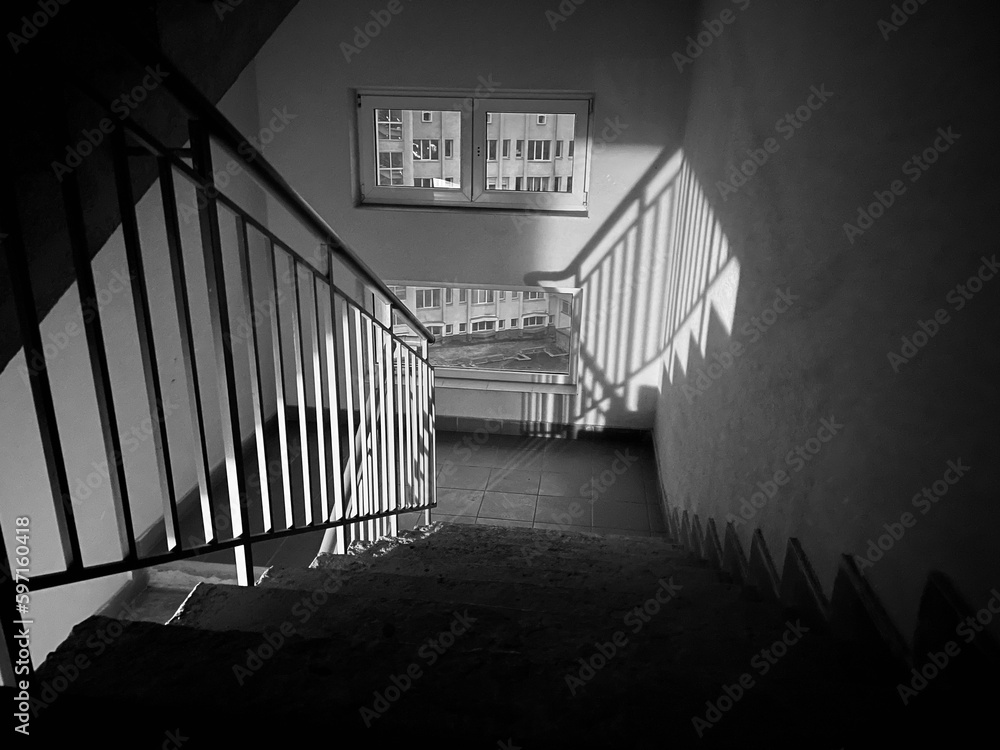 stairway, black and white aesthetic architecture building, stairs