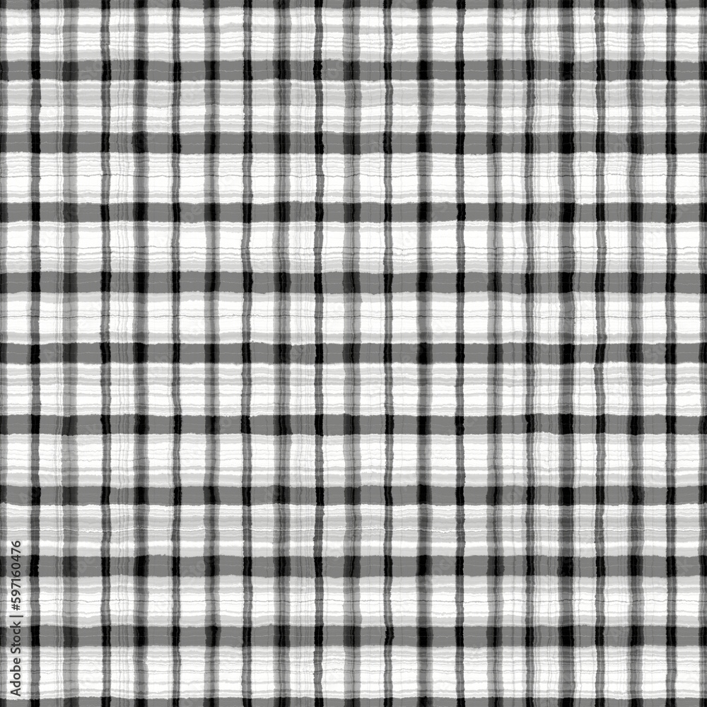Watercolor-Dyed Effect Textured Checked Pattern Watercolor-Dyed Effect Textured Checked Pattern