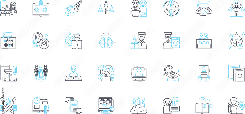 Smart education linear icons set. Gamification, Innovation, Personalized, Integration, Mobility, Accessibility, Digitalization line vector and concept signs. Engagement,Adaptive ,Analytics outline Smart education linear icons set. Gamification, Innovation, Personalized, Integration, Mobility, Accessibility, Digitalization line vector and concept signs. Engagement,Adaptive ,Analytics outline