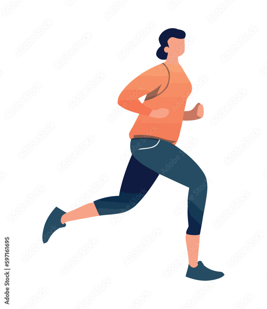 athletic woman sprinting sports activity