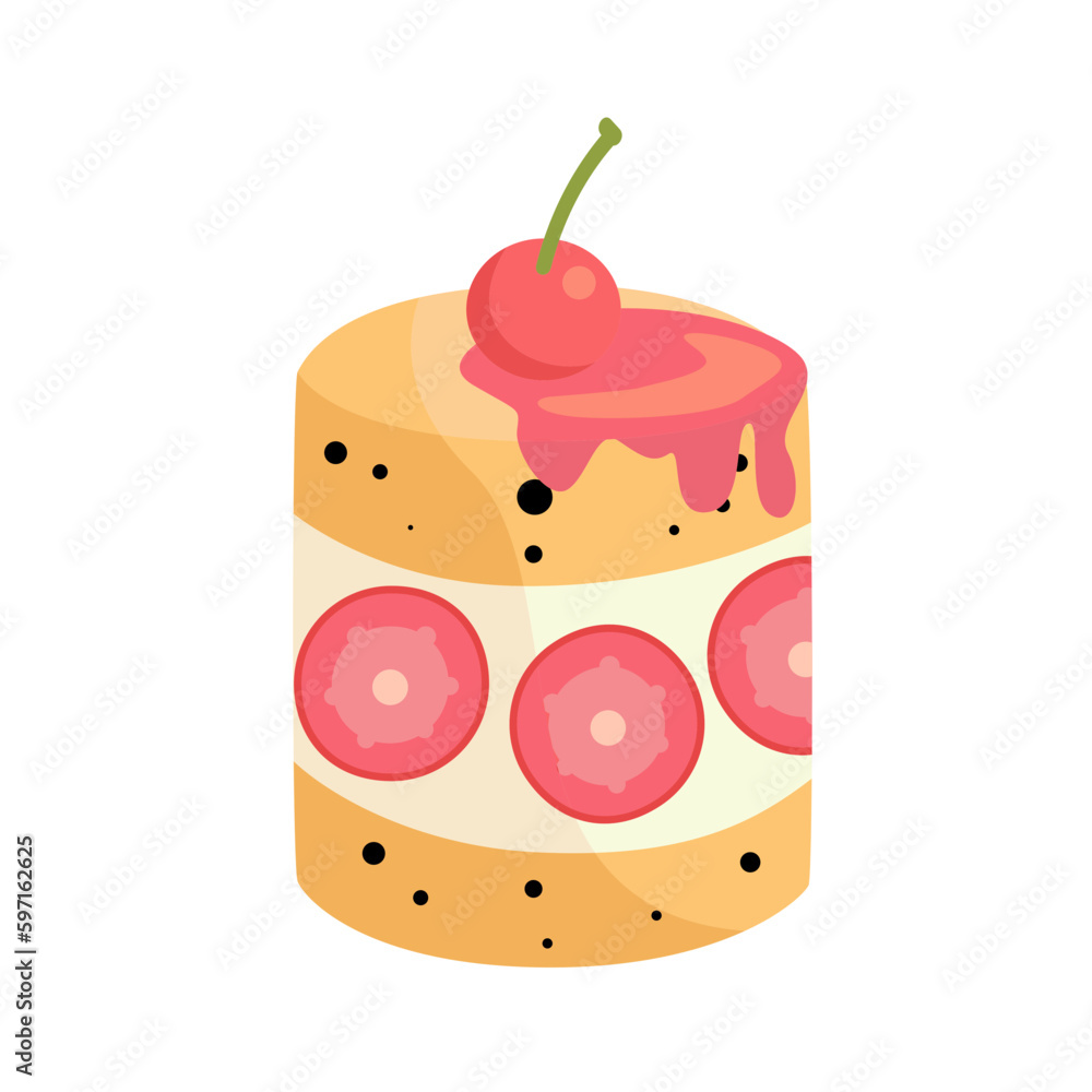 Party _ Sweets Food Hand Drawn_Strawberry cake Party _ Sweets Food Hand Drawn_Strawberry cake