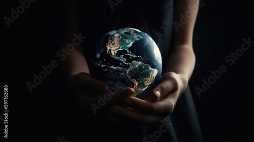Hands holding earth