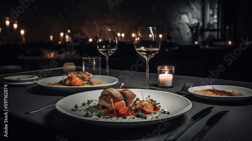 Fototapeta Naklejka Na Ścianę i Meble -  Fancy luxury restaurant