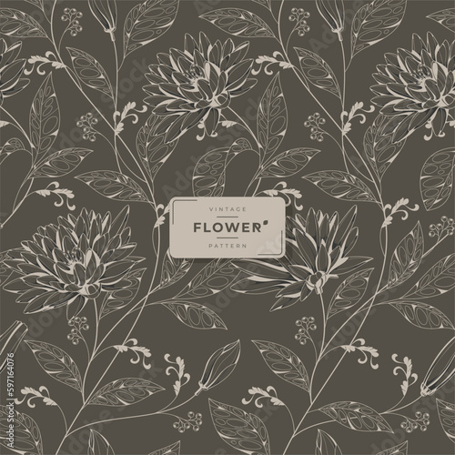 vintage flower printable seamless pattern
