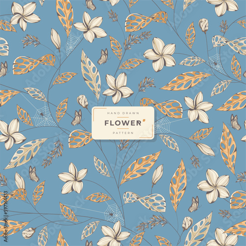 hand drawn flower pattern printable vector template