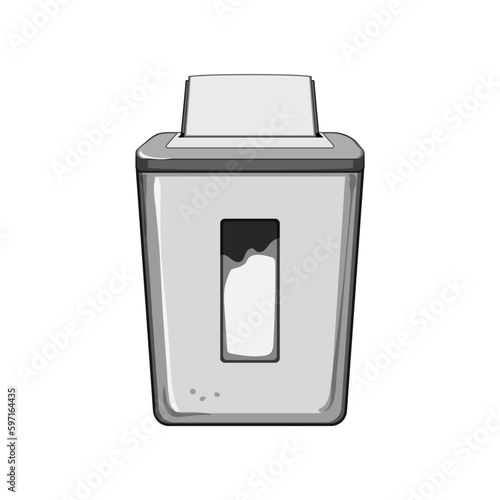 office cut shredder cartoon vector illustration