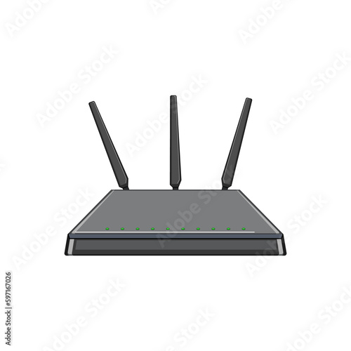 lan dsl modem cartoon vector illustration