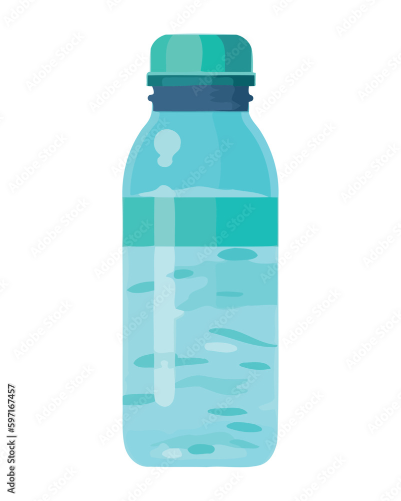 Blue bottle icon with fresh purified water Blue bottle icon with fresh purified water