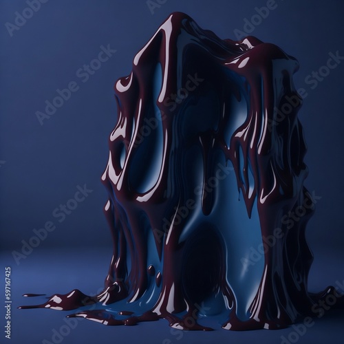 hyperrealistic soft focus melting Crimson and blue 3d paint for an experimental art exhibition in the style of Cinema 4D rendering