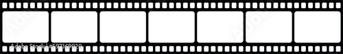 Vector blank cinema film icon. Strip film isolated on white.