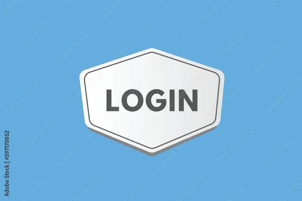 Login text Button. Login Sign Icon Label Sticker Web Buttons Login text Button. Login Sign Icon Label Sticker Web Buttons