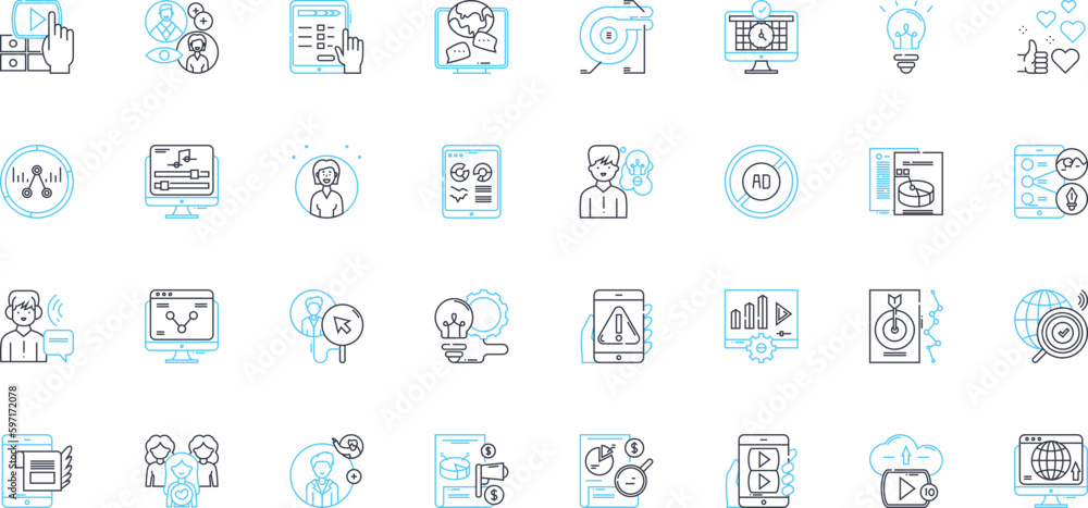 Online communication linear icons set. Messaging, Chatting, Emailing, Videoconferencing, Socializing, Nerking, Skyping line vector and concept signs. Zooming,Teleconferencing,Webchatting outline Online communication linear icons set. Messaging, Chatting, Emailing, Videoconferencing, Socializing, Nerking, Skyping line vector and concept signs. Zooming,Teleconferencing,Webchatting outline