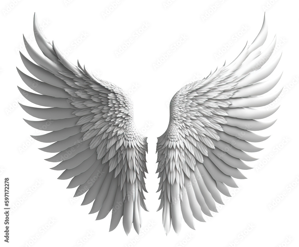 Angel wings isolated on transparent background Generative AI png Stock ...