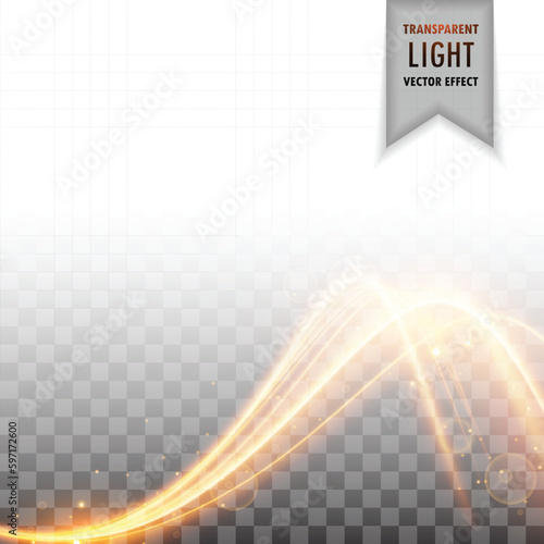 Modern wavy golden light colorful effect on background