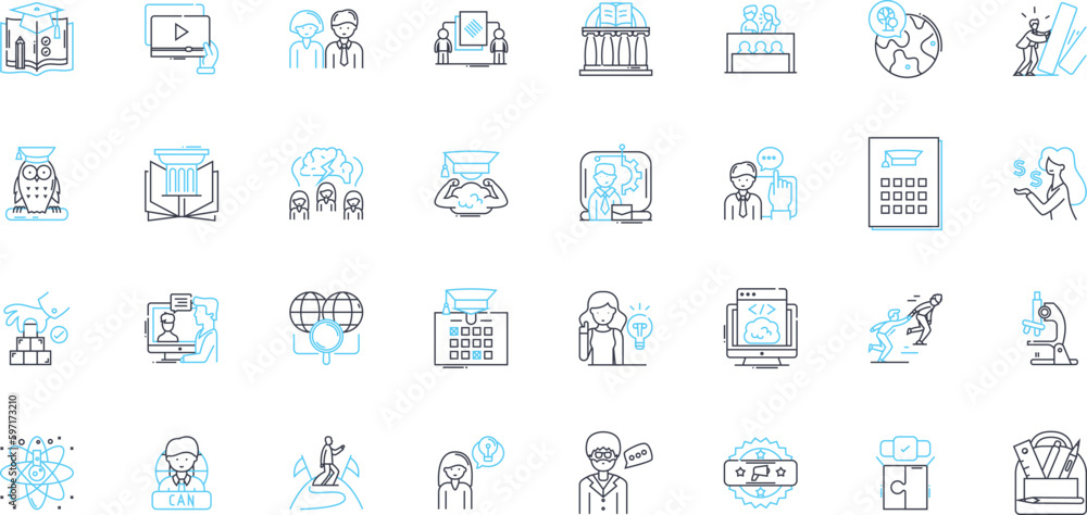 Digital education linear icons set. Online, Virtual, E-learning, Remote, Interactive, Multimedia, Digital line vector and concept signs. Connected,Innovative,Hybrid outline illustrations Digital education linear icons set. Online, Virtual, E-learning, Remote, Interactive, Multimedia, Digital line vector and concept signs. Connected,Innovative,Hybrid outline illustrations