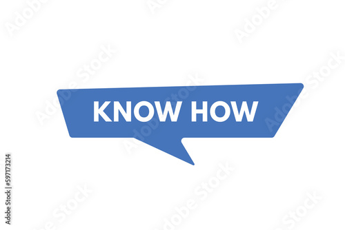 Know How text Button. Know How Sign Icon Label Sticker Web Buttons