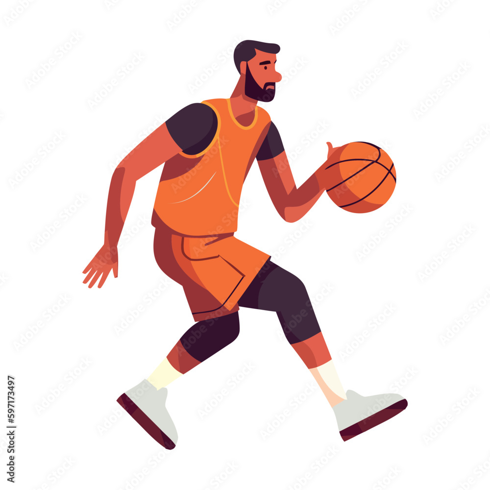 player man basketball with ball