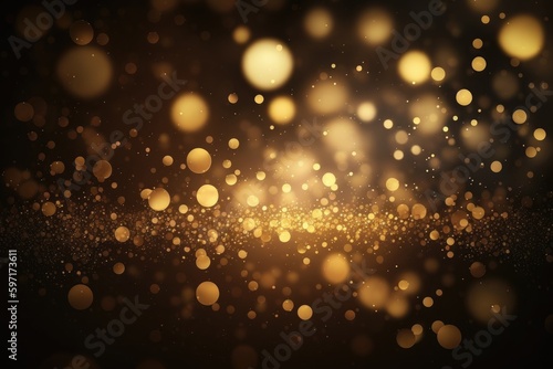 Abstract gold bokeh light background. Christmas and New Year concept