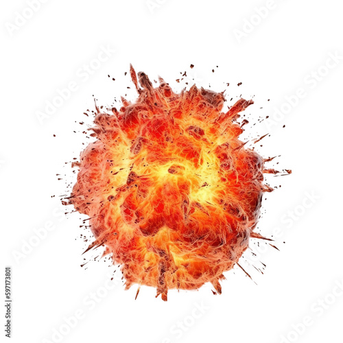 A Fiery Explosion with transparent background