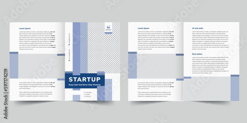 Startup bifold brochure template. A clean, modern, and high-quality design bifold brochure vector design. Editable and customize template brochure