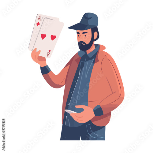 Man with playing cards