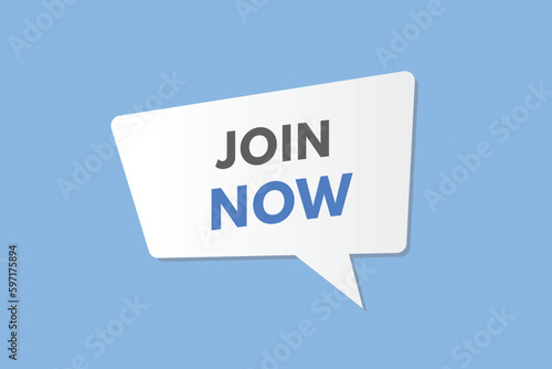 Join Now text Button. Join Now Sign Icon Label Sticker Web Buttons 