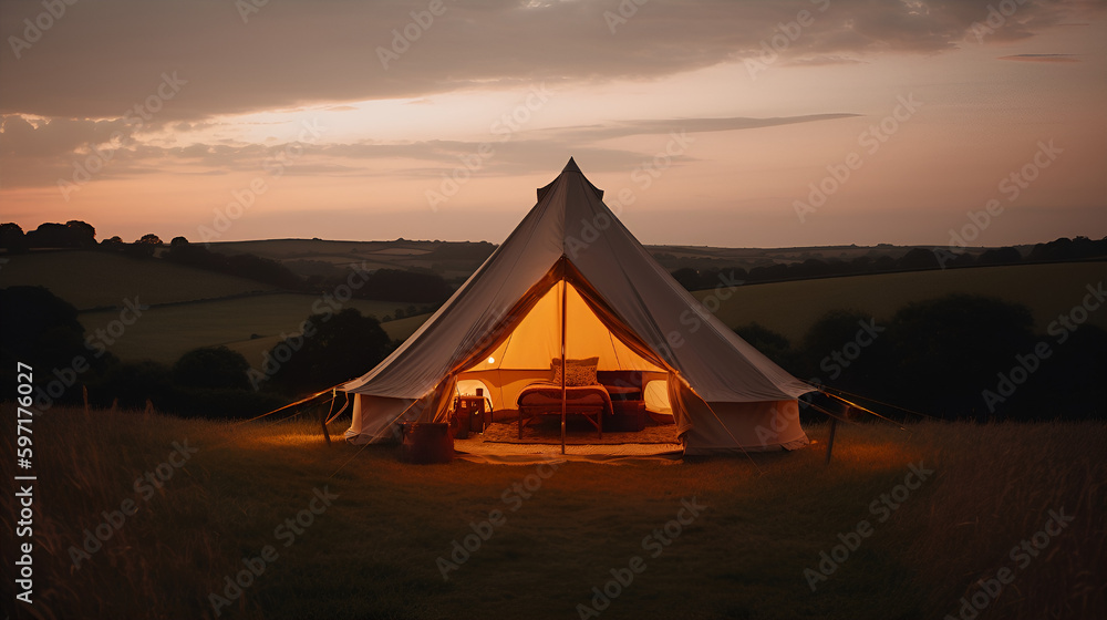 glamping setup nestled amidst the beautiful countryside