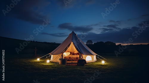 glamping setup nestled amidst the beautiful countryside