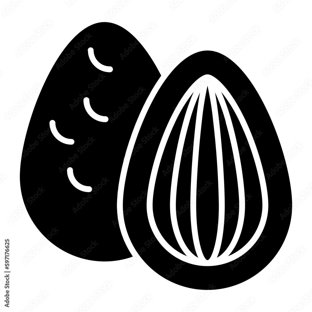 Almond Glyph Icon Almond Glyph Icon