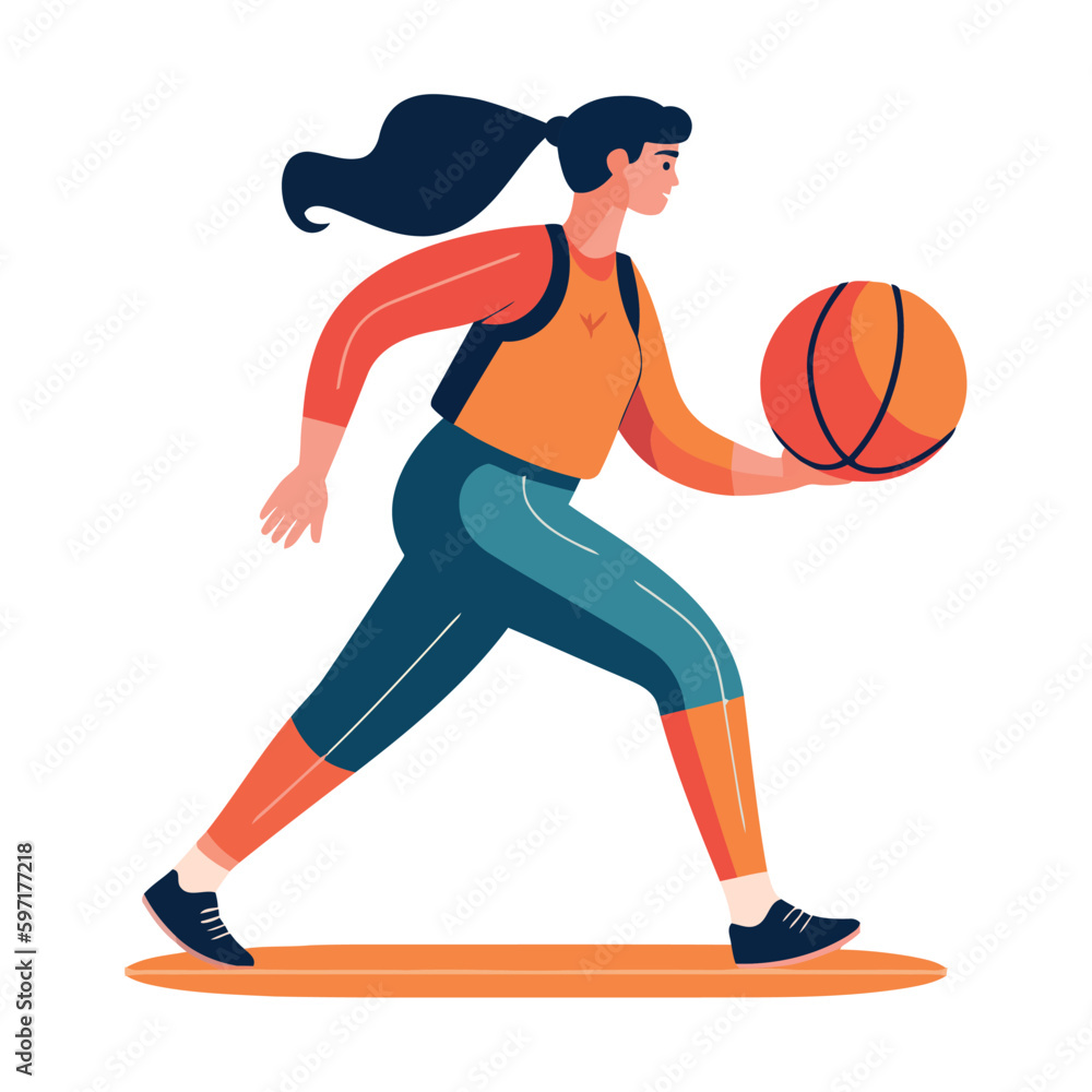 woman running with basketball ball competition woman running with basketball ball competition