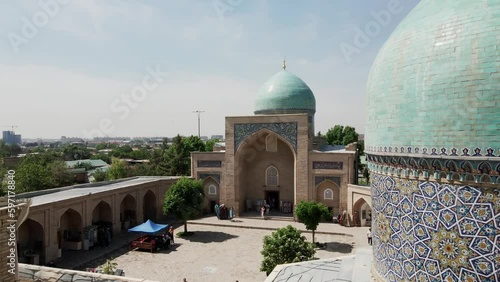 Aerial view of Khazrati imam mosque, hazrati imam complex in tashkent, uzbekistan
