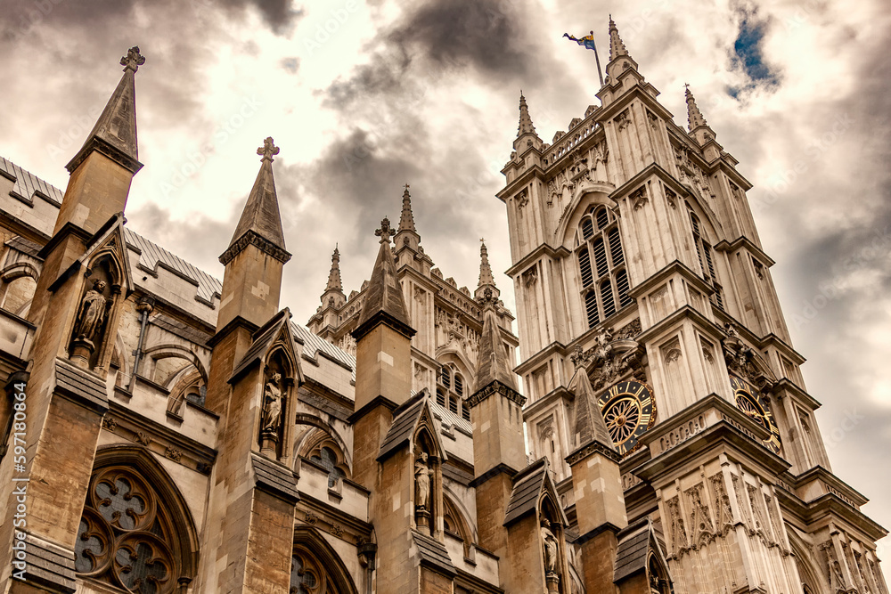 Fototapeta premium Uk London 23.03.2022 Westminster Abbey. Coronation of King Charles III of Great Britain on May 6, 2023