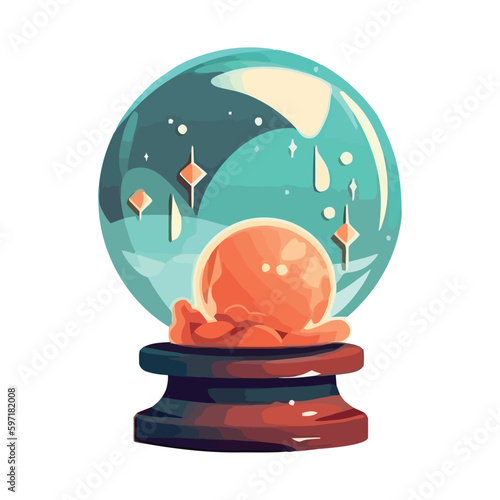 crystal ball with moon and stars