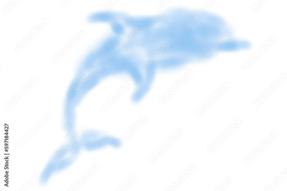 blue clouds dolphin. Cloud for Valentine's Day. Fluffy cloud isolated. Soft fluffy in the shape of a dolphin. The smoke is blue. blue clouds dolphin. Cloud for Valentine's Day. Fluffy cloud isolated. Soft fluffy in the shape of a dolphin. The smoke is blue.