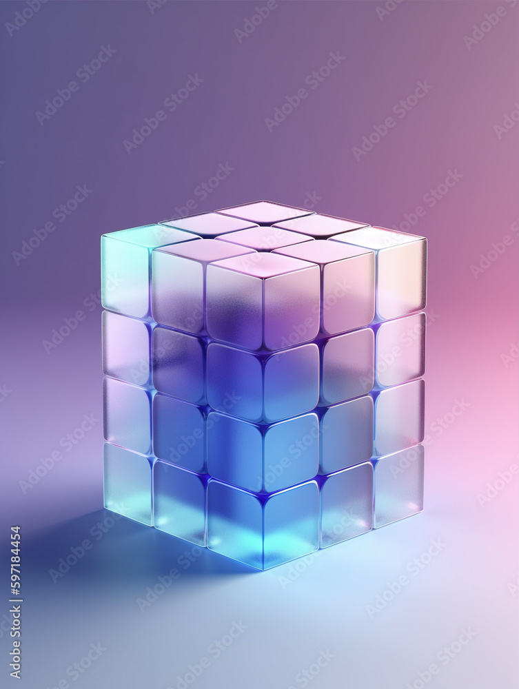 Colorful frosted glass cubes,created with Generative AI tecnology. Colorful frosted glass cubes,created with Generative AI tecnology.
