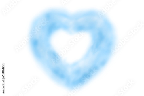 heart of blue clouds. Cloud for Valentine's Day. Fluffy cloud isolated. Soft fluffy in the shape of a heart. The smoke is blue.