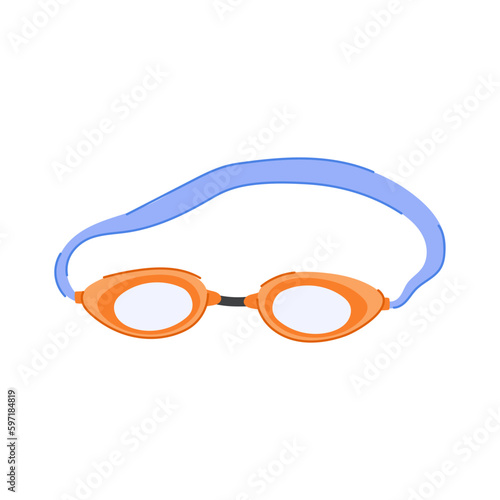 fun pool goggles cartoon vector illustration
