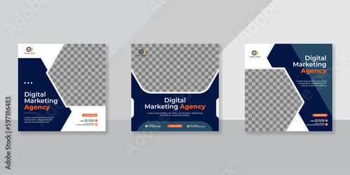 Digital business marketing social media post template.