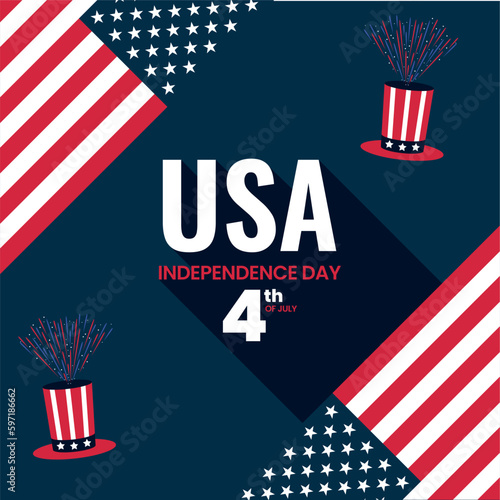 Colored USA independence day template Vector