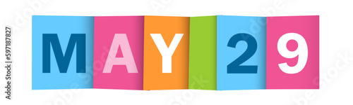 MAY 29 colorful vector typography banner
