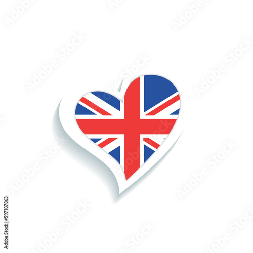 Isolated heart shape with the flag of The United Kingdom Vector