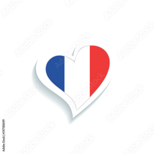 Isolated heart shape with the flag of France Vector
