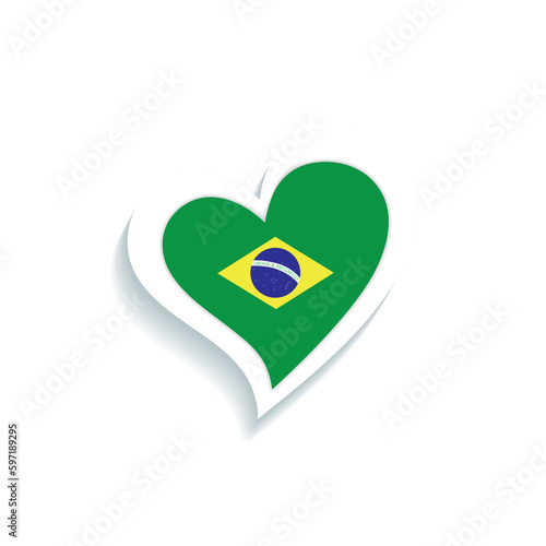 Isolated heart shape with the flag of Brazil Vector Free Download Isolated heart shape with the flag of Brazil Vector - GFXLoad