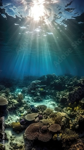 Glimpses of Underwater Majesty: A Colorful Coral Reef and Diverse Marine Life 1. Generative AI