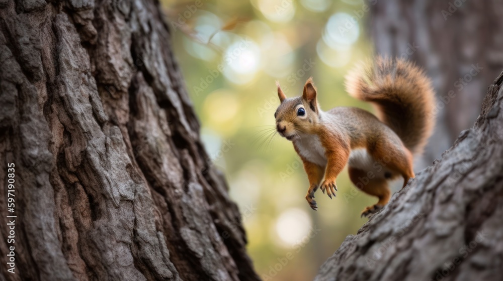 Playful and energetic squirrel. AI generated Playful and energetic squirrel. AI generated
